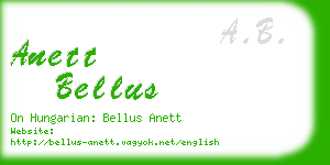 anett bellus business card